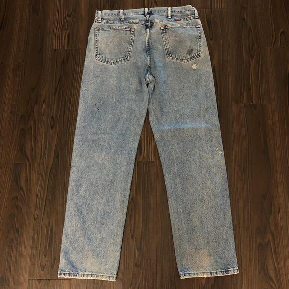 Men’s Distressed Rustler Denim Jeans Size: 36x32 - Picture 3 of 5